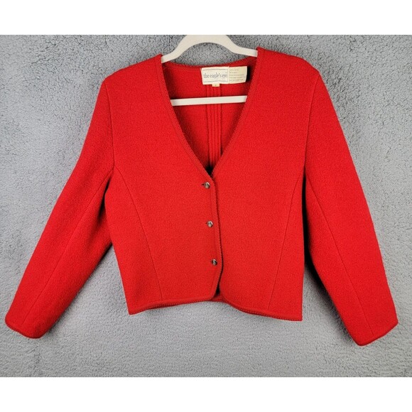 100% Wool Red Women's Blazer - Picture 1 of 16